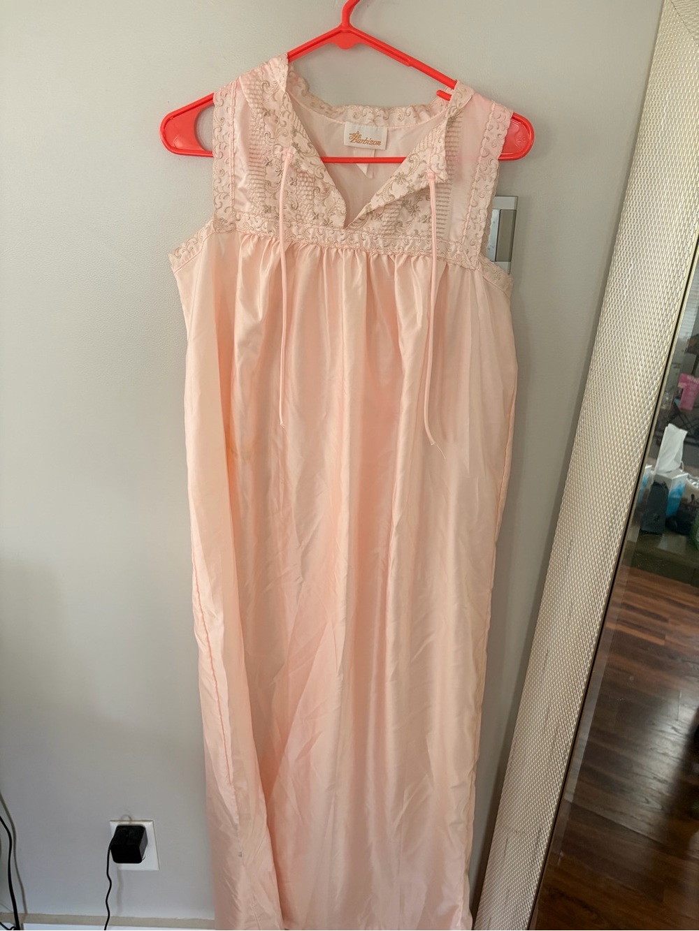 Delicate Lace-Trim Pale Pink Sleep Chemise by Unknown Brand